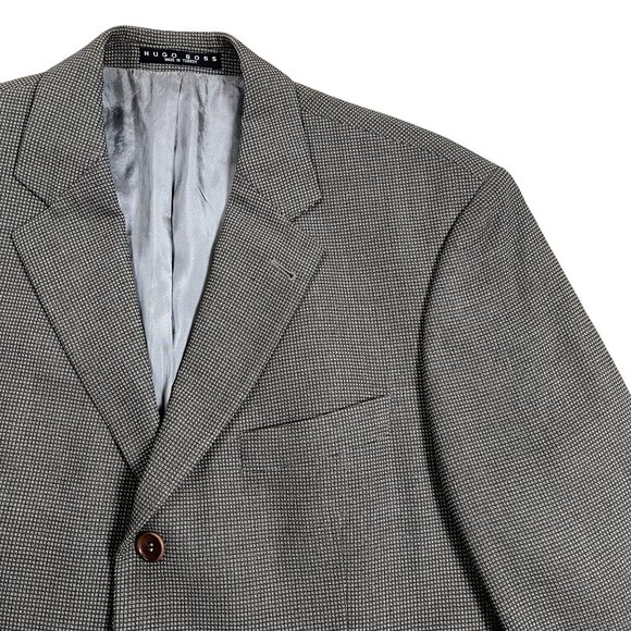 Hugo Boss Einstein 85% Wool Check 3 Button Gray Sports Coat Blazer Size 42R - Picture 9 of 9